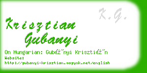 krisztian gubanyi business card